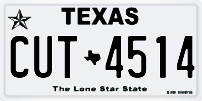 TX license plate CUT4514