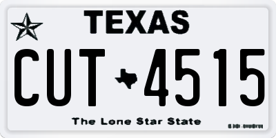 TX license plate CUT4515