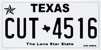 TX license plate CUT4516