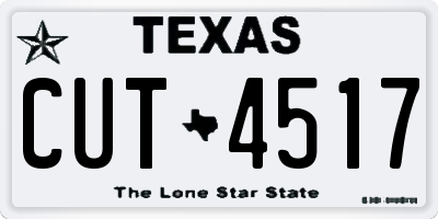TX license plate CUT4517
