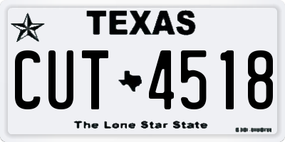 TX license plate CUT4518