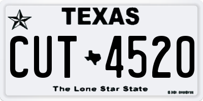 TX license plate CUT4520