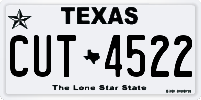 TX license plate CUT4522