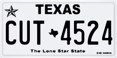 TX license plate CUT4524