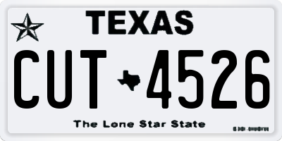 TX license plate CUT4526