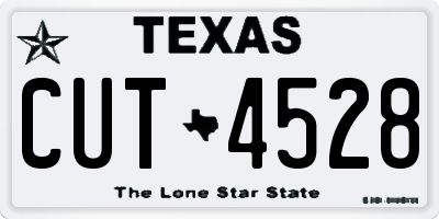 TX license plate CUT4528