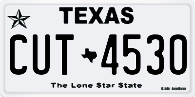 TX license plate CUT4530