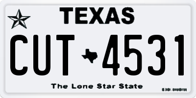 TX license plate CUT4531