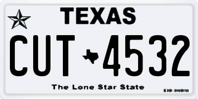 TX license plate CUT4532