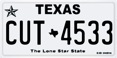 TX license plate CUT4533