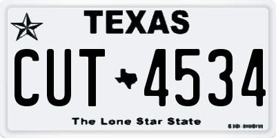 TX license plate CUT4534