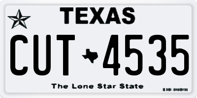 TX license plate CUT4535
