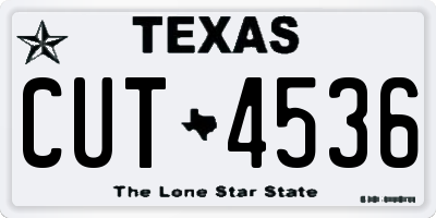 TX license plate CUT4536