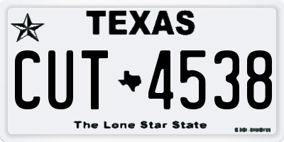 TX license plate CUT4538