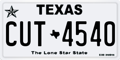 TX license plate CUT4540