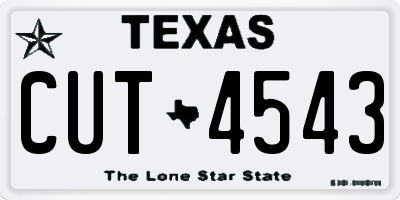 TX license plate CUT4543