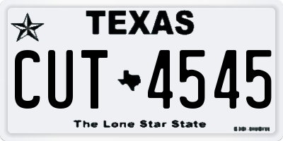 TX license plate CUT4545