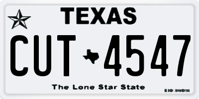 TX license plate CUT4547