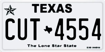 TX license plate CUT4554