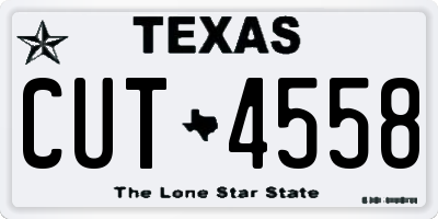 TX license plate CUT4558