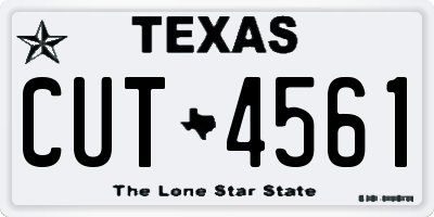 TX license plate CUT4561