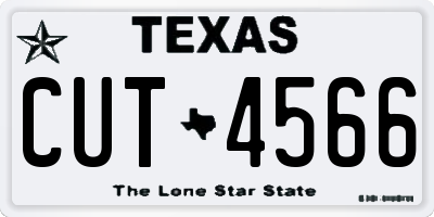 TX license plate CUT4566