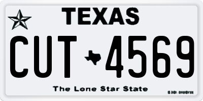 TX license plate CUT4569