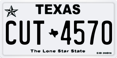 TX license plate CUT4570