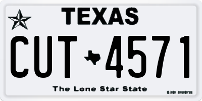 TX license plate CUT4571