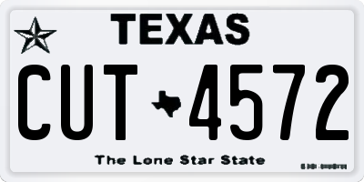 TX license plate CUT4572