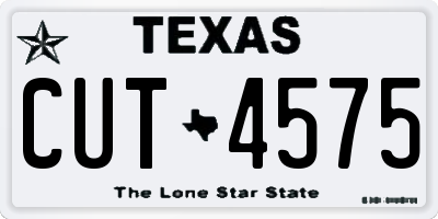 TX license plate CUT4575