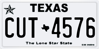 TX license plate CUT4576