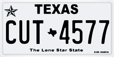 TX license plate CUT4577