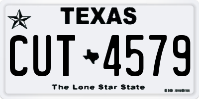 TX license plate CUT4579