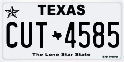 TX license plate CUT4585