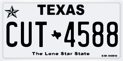 TX license plate CUT4588