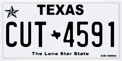 TX license plate CUT4591