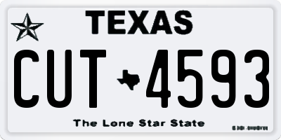 TX license plate CUT4593