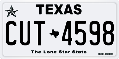 TX license plate CUT4598
