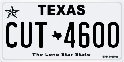 TX license plate CUT4600