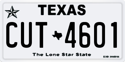 TX license plate CUT4601