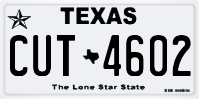 TX license plate CUT4602