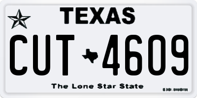 TX license plate CUT4609