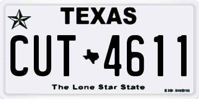 TX license plate CUT4611