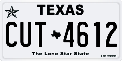 TX license plate CUT4612