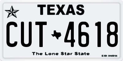 TX license plate CUT4618