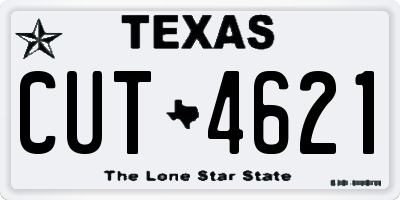 TX license plate CUT4621