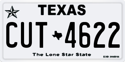 TX license plate CUT4622
