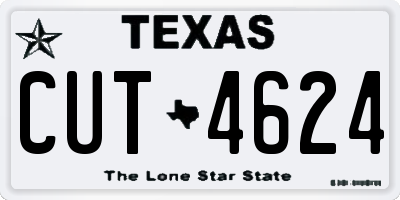 TX license plate CUT4624