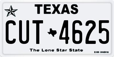 TX license plate CUT4625